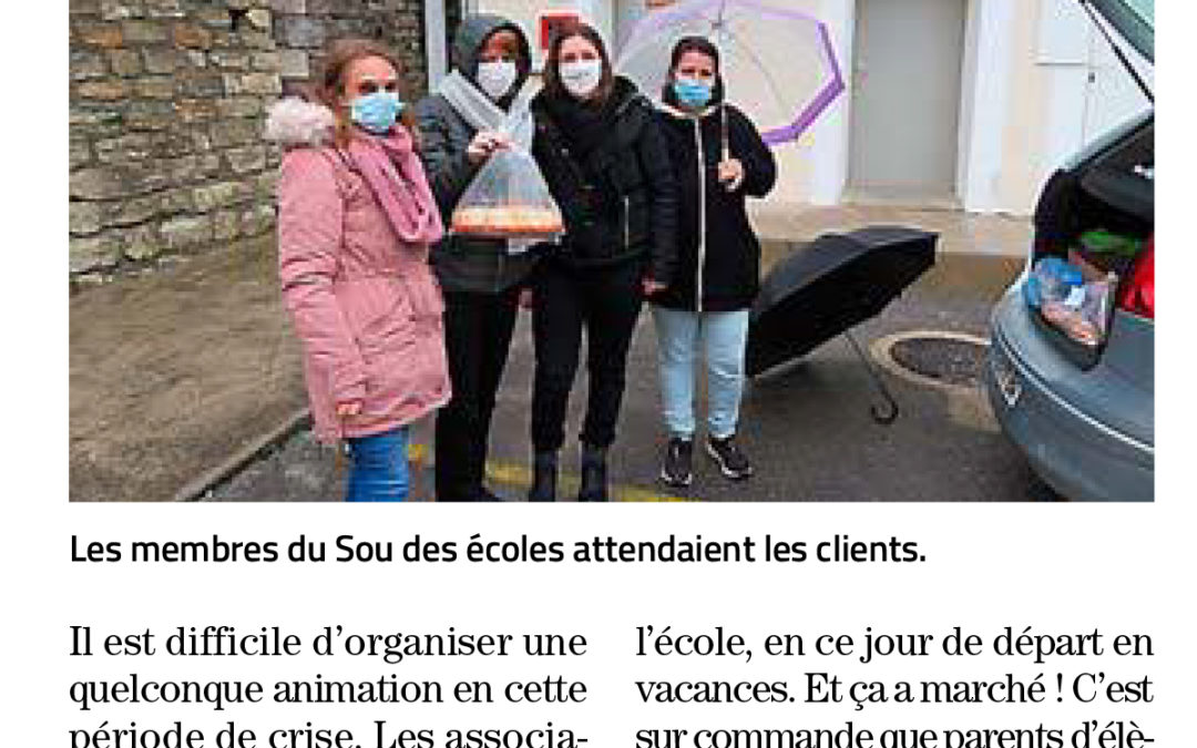 Beau succès de la vente de brioches par la société du Sou des écoles