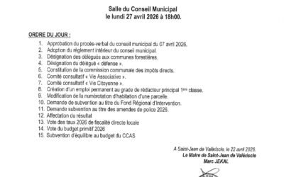 CONSEIL MUNICIPAL LE 27 AVRIL 2026