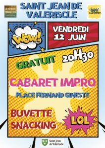 Cabaret impro – 12 juin à 20 h 30 – Square Fernand-Gineste — Entrée libre