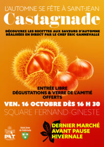 16 OCTOBRE : CASTAGNADE ET RECETTES AUX SAVEURS D&rsquo;AUTOMNE RÉALISÉES EN DIRECT PAR UN CHEF