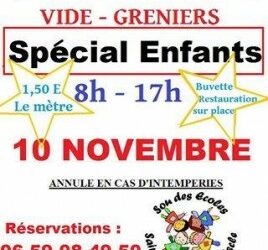 VIDE-GRENIERS SPÉCIAL ENFANTS – DIMANCHE 10 NOVEMBRE