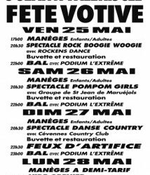 PROGRAMME DE LA FÊTE VOTIVE