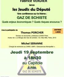 LES JEUDIS DU DÉPUTÉ – CONFÉRENCE SUR LE GAZ DE SCHISTE