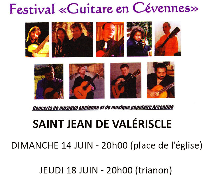 FESTIVAL GUITARE À SAINT JEAN DE VALÉRISCLE