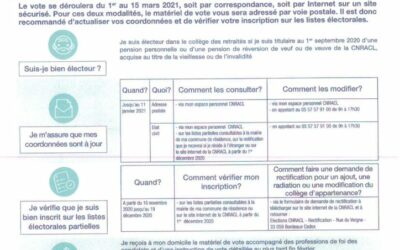 Elections des représentants de la Caisse Nationale de Retraites des Agents des Collectivités Locales 2021