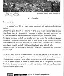 LETTRE DU MAIRE – 11 DÉCEMBRE 2014