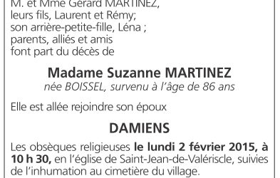 OBSÈQUES DE SUZANNE MARTINEZ