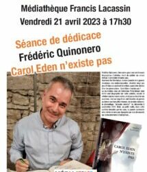 Frédéric Quinonero invité à la médiathèque pour signer son roman