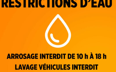 ALERTE RESTRICTIONS D&rsquo;EAU EN COURS