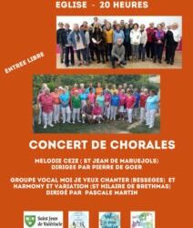 Concert de chorales – 30 mai à 20 h – Église de Saint-Jean – Entrée libre