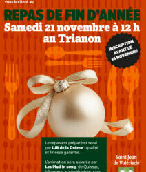 REPAS DE FIN D&rsquo;ANNÉE LE SAMEDI 21 NOVEMBRE 12 h au TRIANON